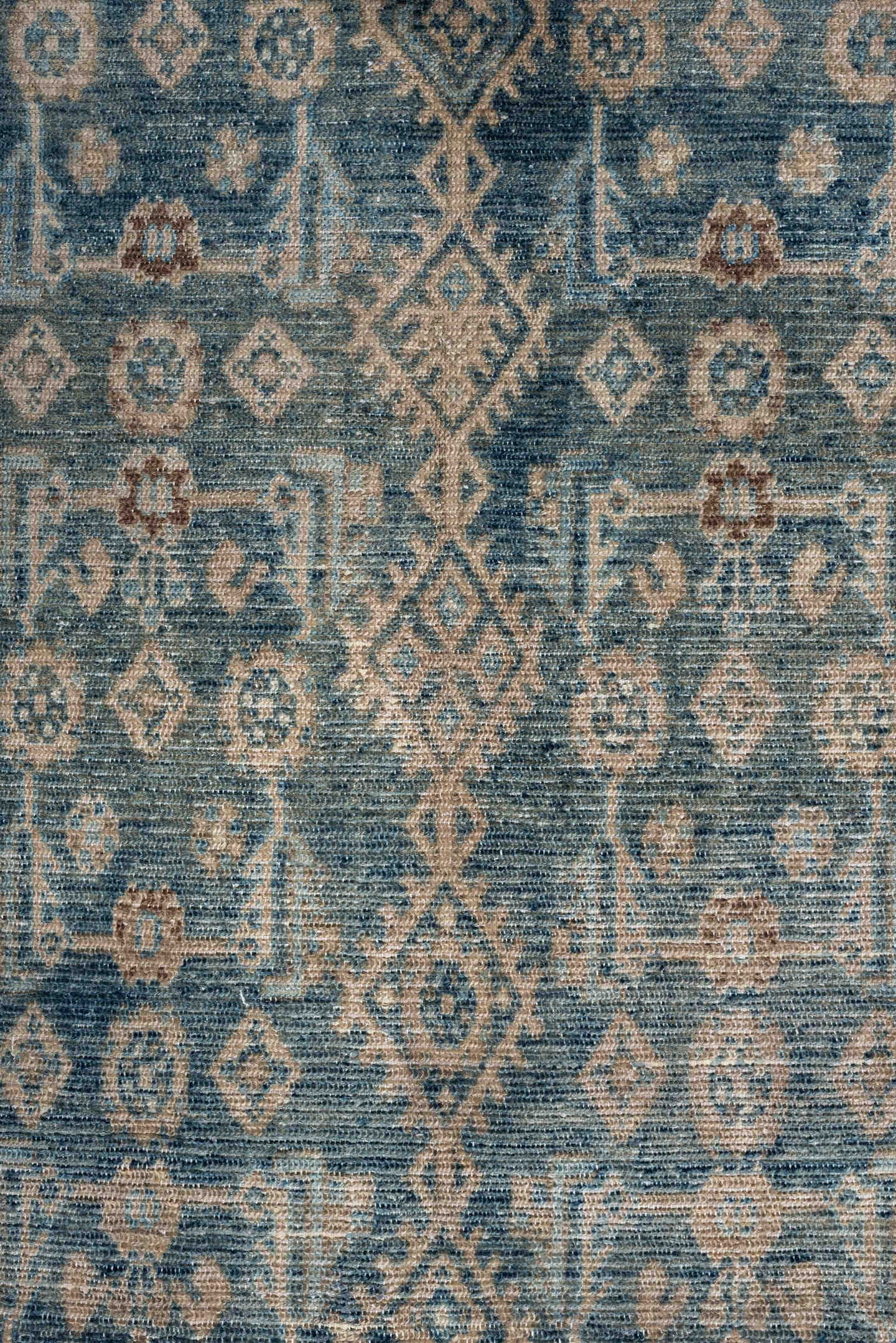 3' x 13' one-of-a-kind handmade antique Hamadan runner rug. Color palette: blue, ivory, beige, taupe, camel, brown, gray
