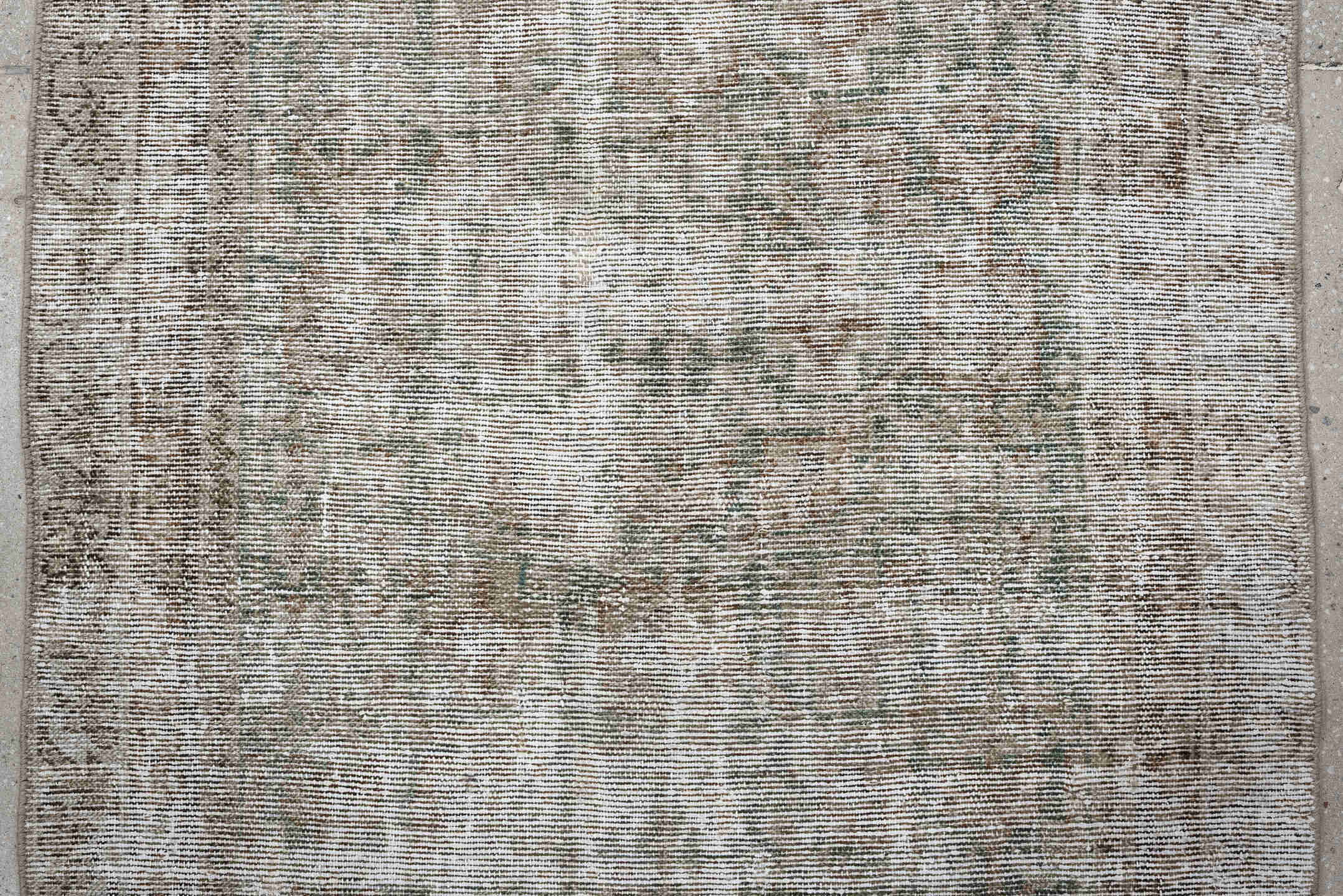 3' x 11' one-of-a-kind handmade antique Malayer runner rug. Color palette: taupe, ivory, sage, camel, brown, beige, gray