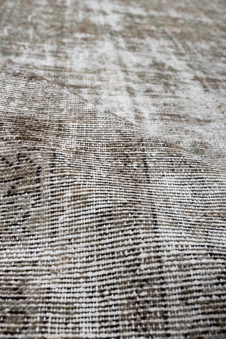 3' x 11' one-of-a-kind handmade antique Malayer runner rug. Color palette: taupe, ivory, sage, camel, brown, beige, gray