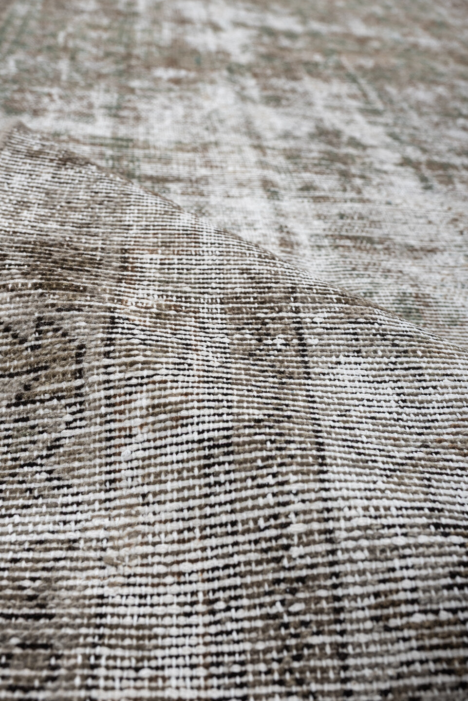 3' x 11' one-of-a-kind handmade antique Malayer runner rug. Color palette: taupe, ivory, sage, camel, brown, beige, gray