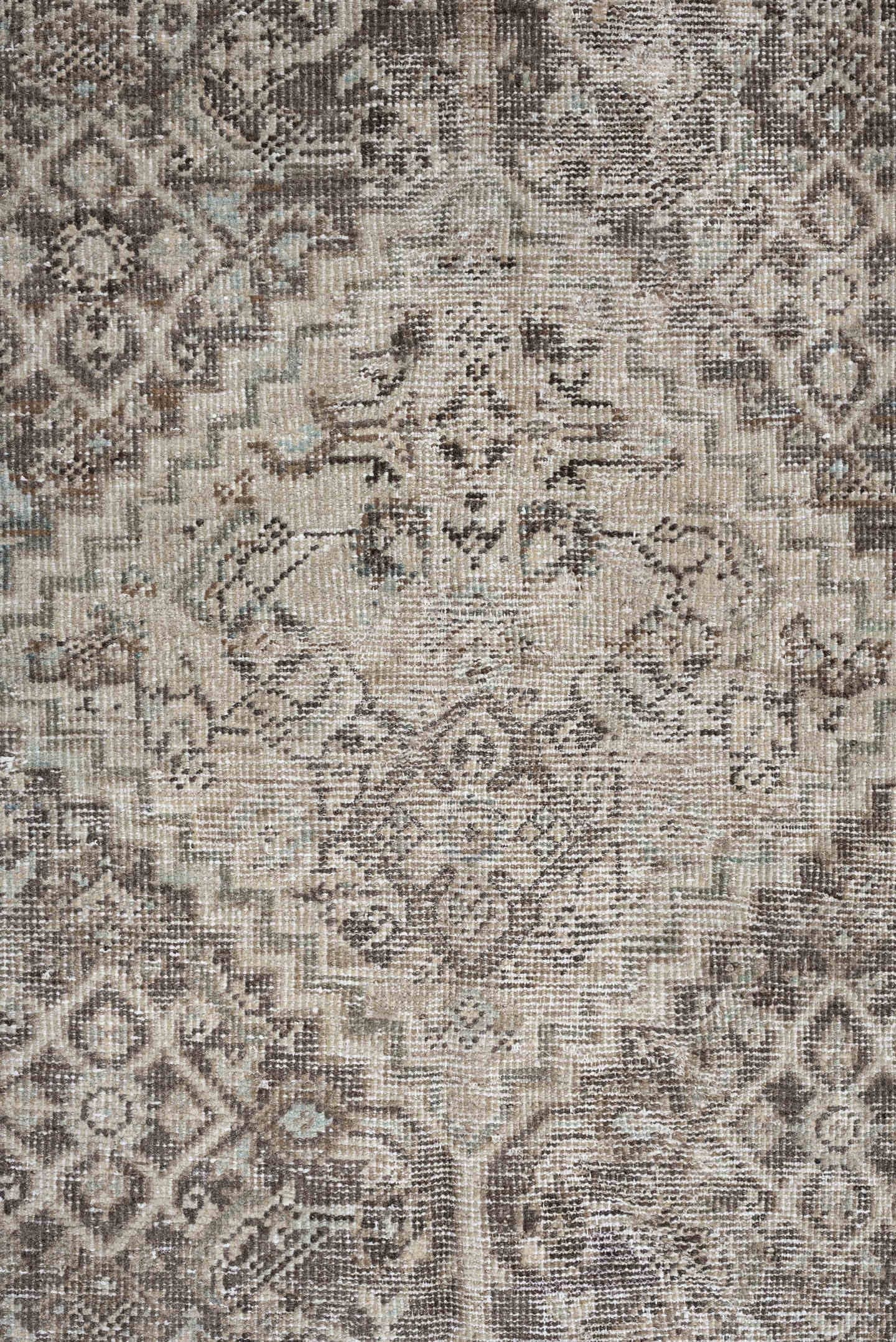 10' x 13' one-of-a-kind handmade antique Mahal large size rug. Color palette: taupe, ivory, light blue, beige, gray, camel