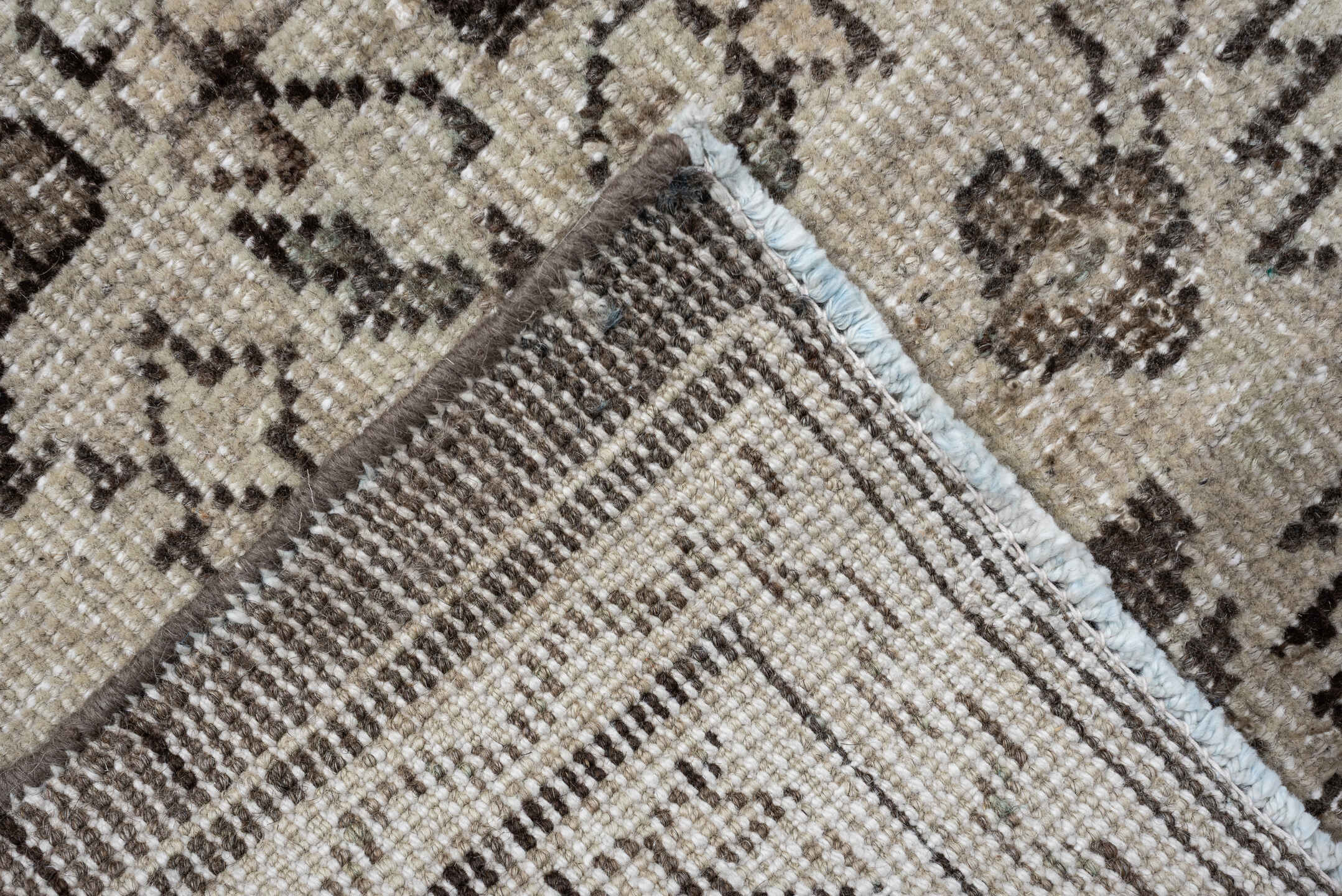 10' x 13' one-of-a-kind handmade antique Mahal large size rug. Color palette: taupe, ivory, light blue, beige, gray, camel