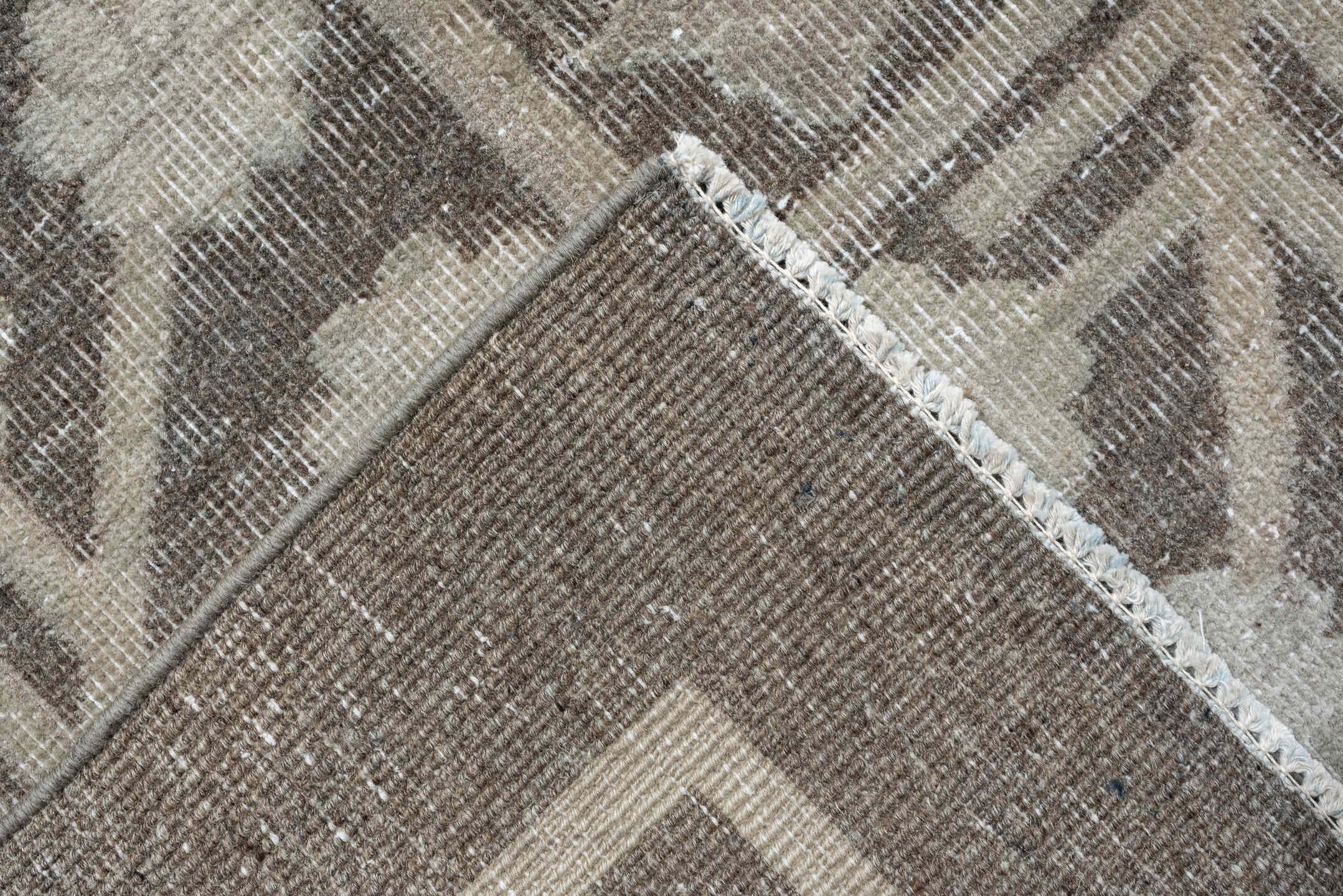 12' x 14' one-of-a-kind handmade vintage Khotan oversize rug. Color palette: taupe, ivory, beige, brown, camel, slate, gray