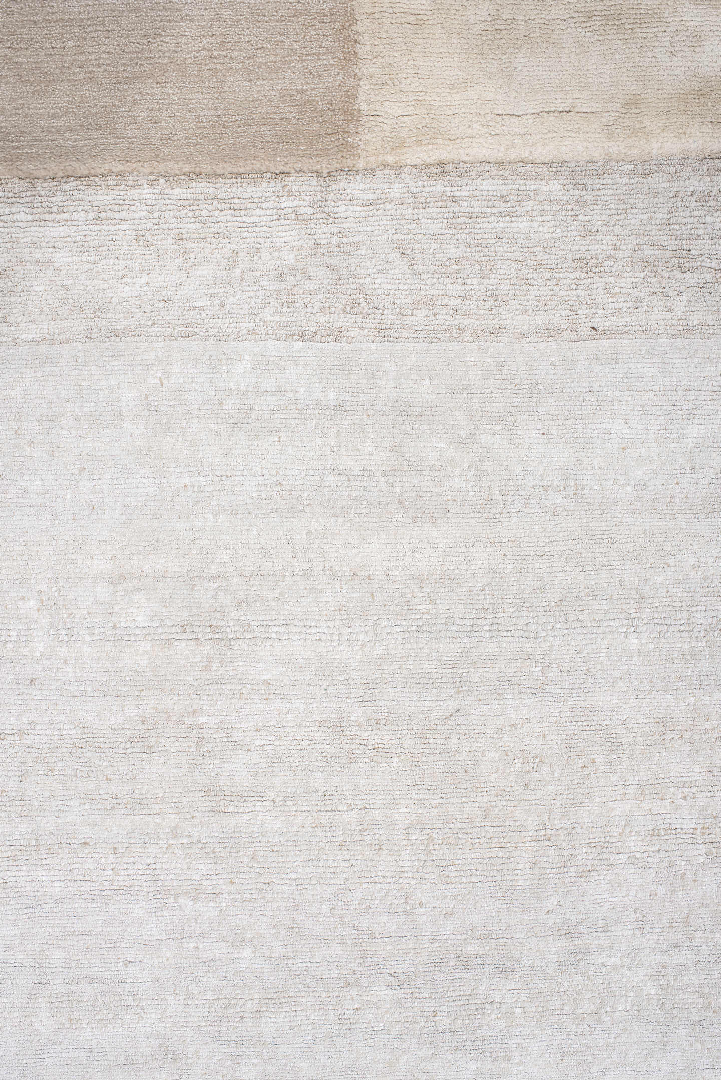 9' x 12' one-of-a-kind handmade vintage Modern large size rug. Color palette: brown, gainsboro, gray, light gray, off-white