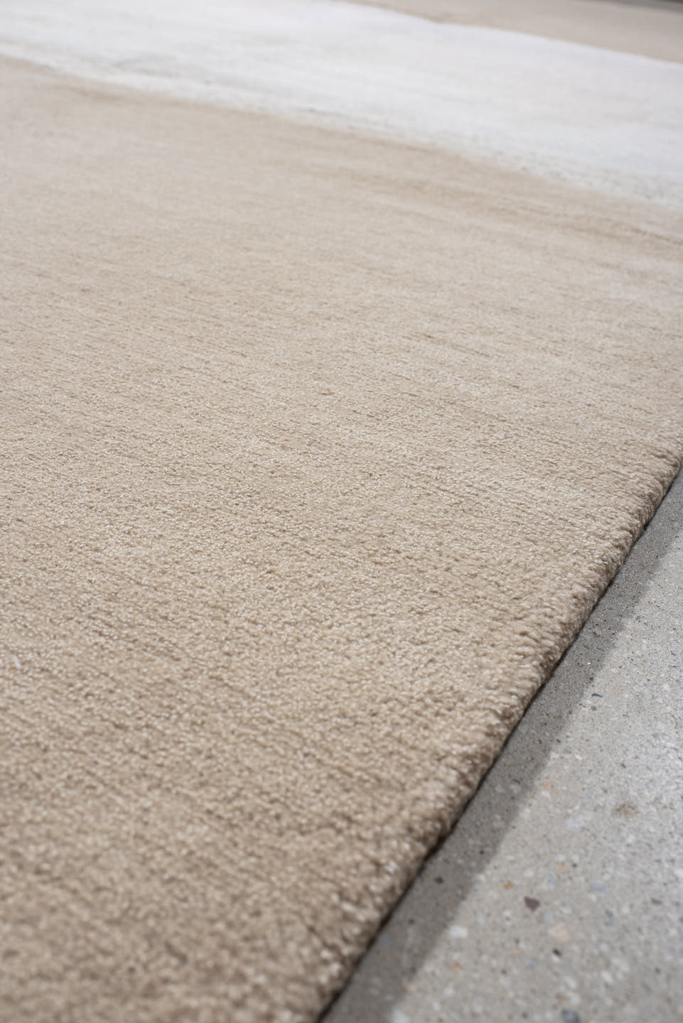 9' x 12' one-of-a-kind handmade handmade Modern large size rug. Color palette: ivory, beige, taupe, cream, camel, gray