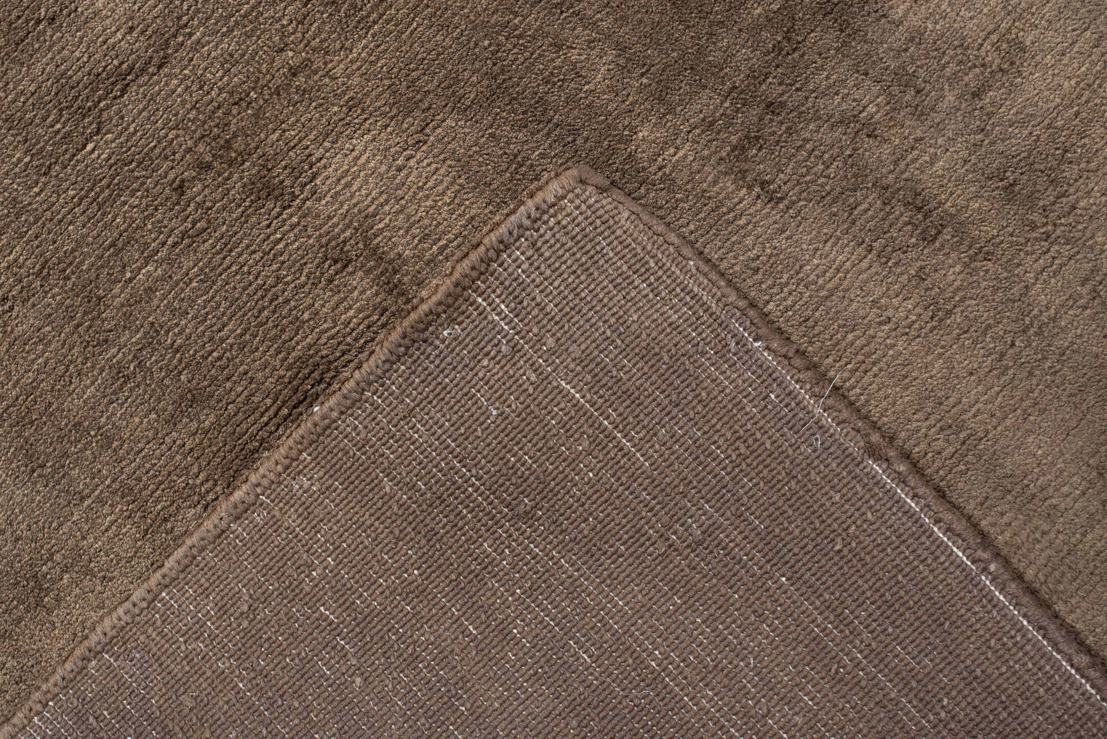 9' x 12' one-of-a-kind handmade handmade Modern large size rug. Color palette: taupe, camel, beige, brown, mushroom, gray