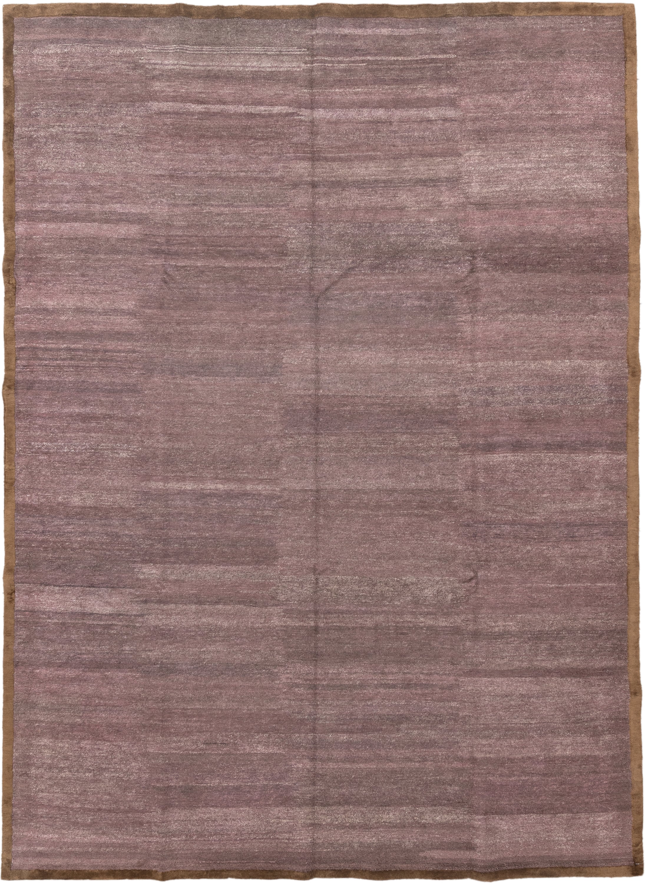 9' x 12' one-of-a-kind handmade handmade Contemporary large size rug. Color palette: rose, taupe, mauve, dusty lavender