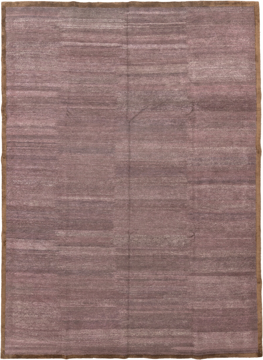 9' x 12' one-of-a-kind handmade handmade Contemporary large size rug. Color palette: rose, taupe, mauve, dusty lavender