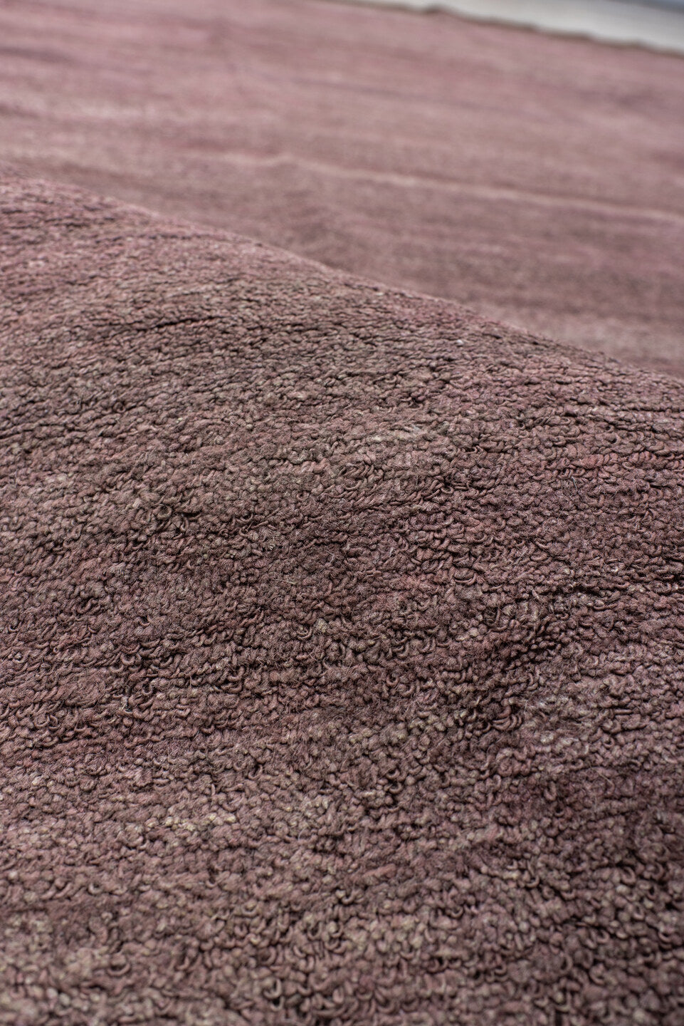 9' x 12' one-of-a-kind handmade vintage Contemporary large size rug. Color palette: brown, gray, light gray, pink