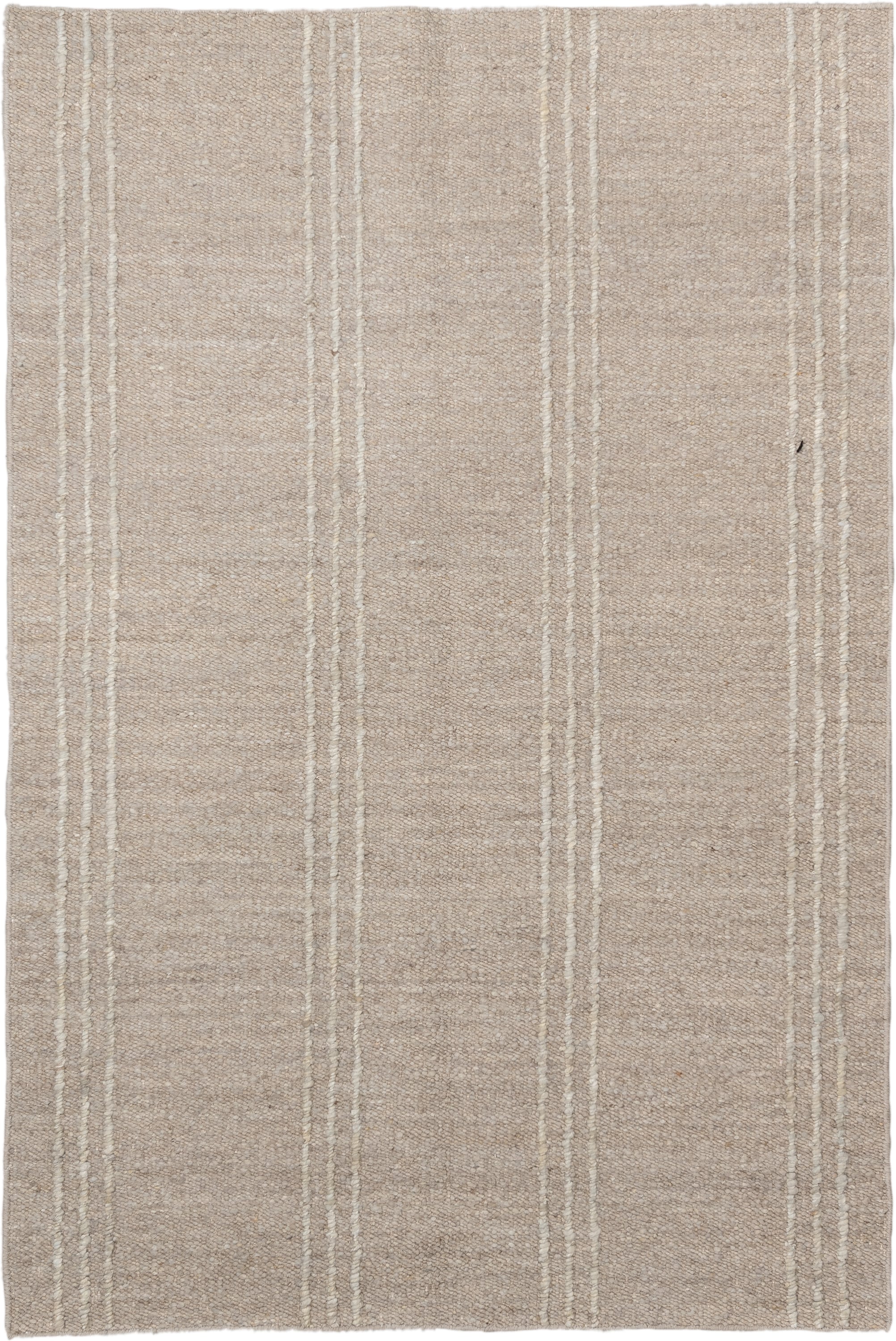 6' x 9' one-of-a-kind handmade vintage Flatweave medium size rug. Color palette: taupe, ivory, beige, cream, gray