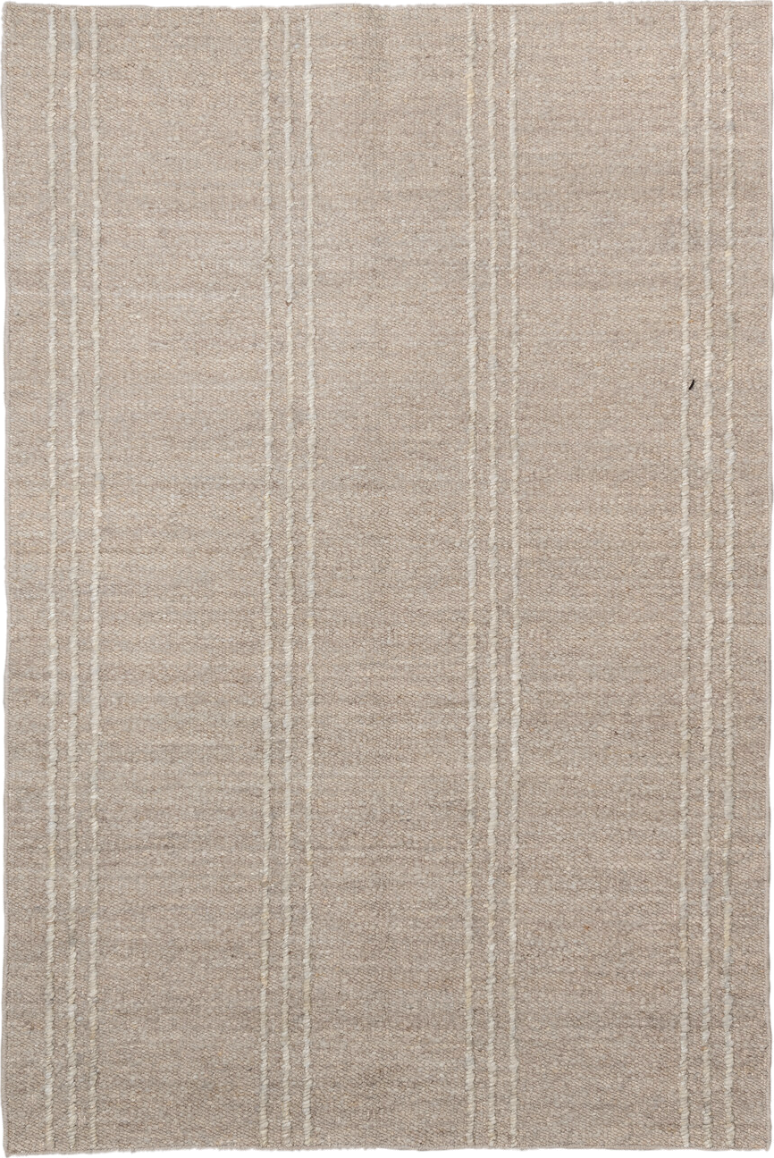 6' x 9' one-of-a-kind handmade vintage Flatweave medium size rug. Color palette: gray, light gray, off-white, pink