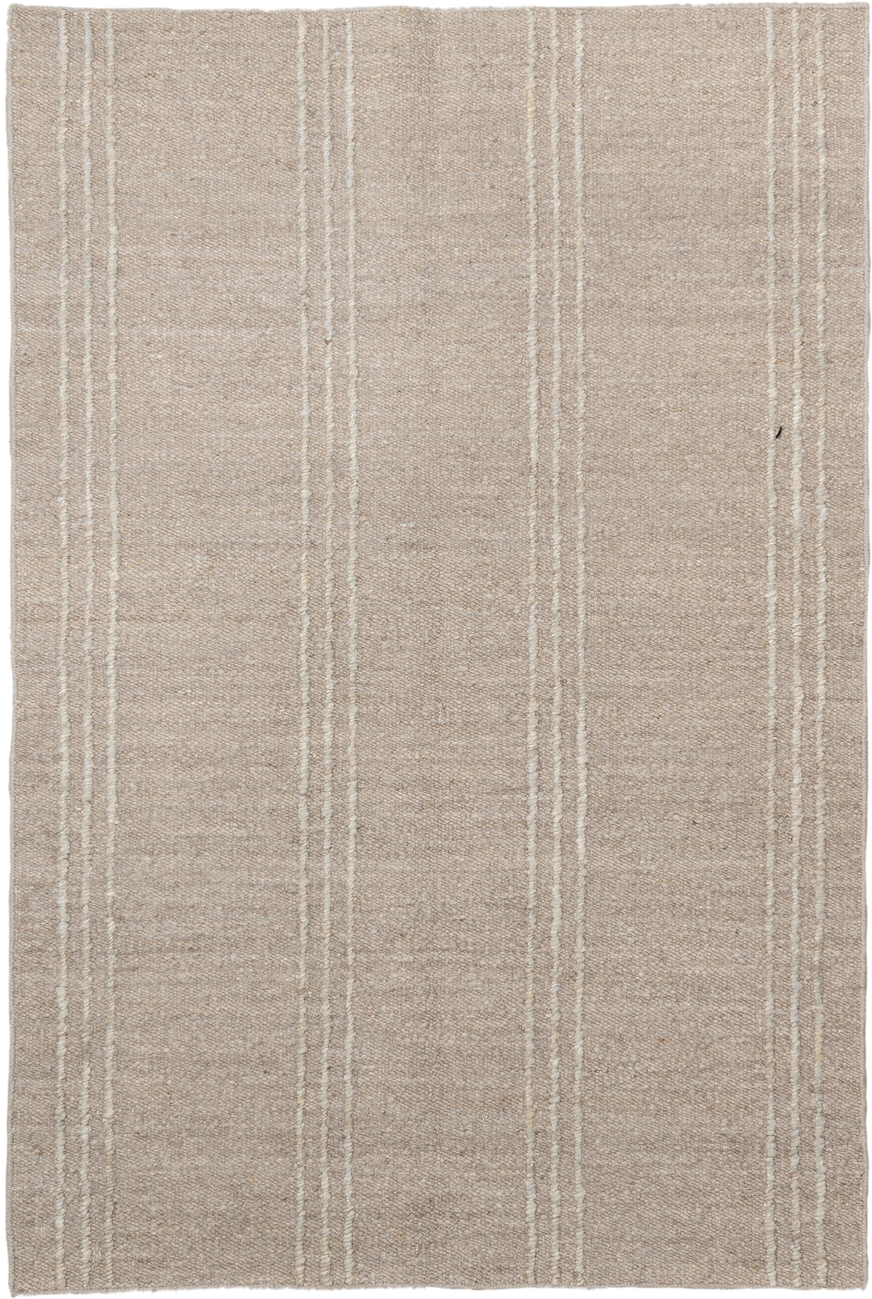 6' x 9' one-of-a-kind handmade vintage Flatweave medium size rug. Color palette: taupe, ivory, beige, cream, gray