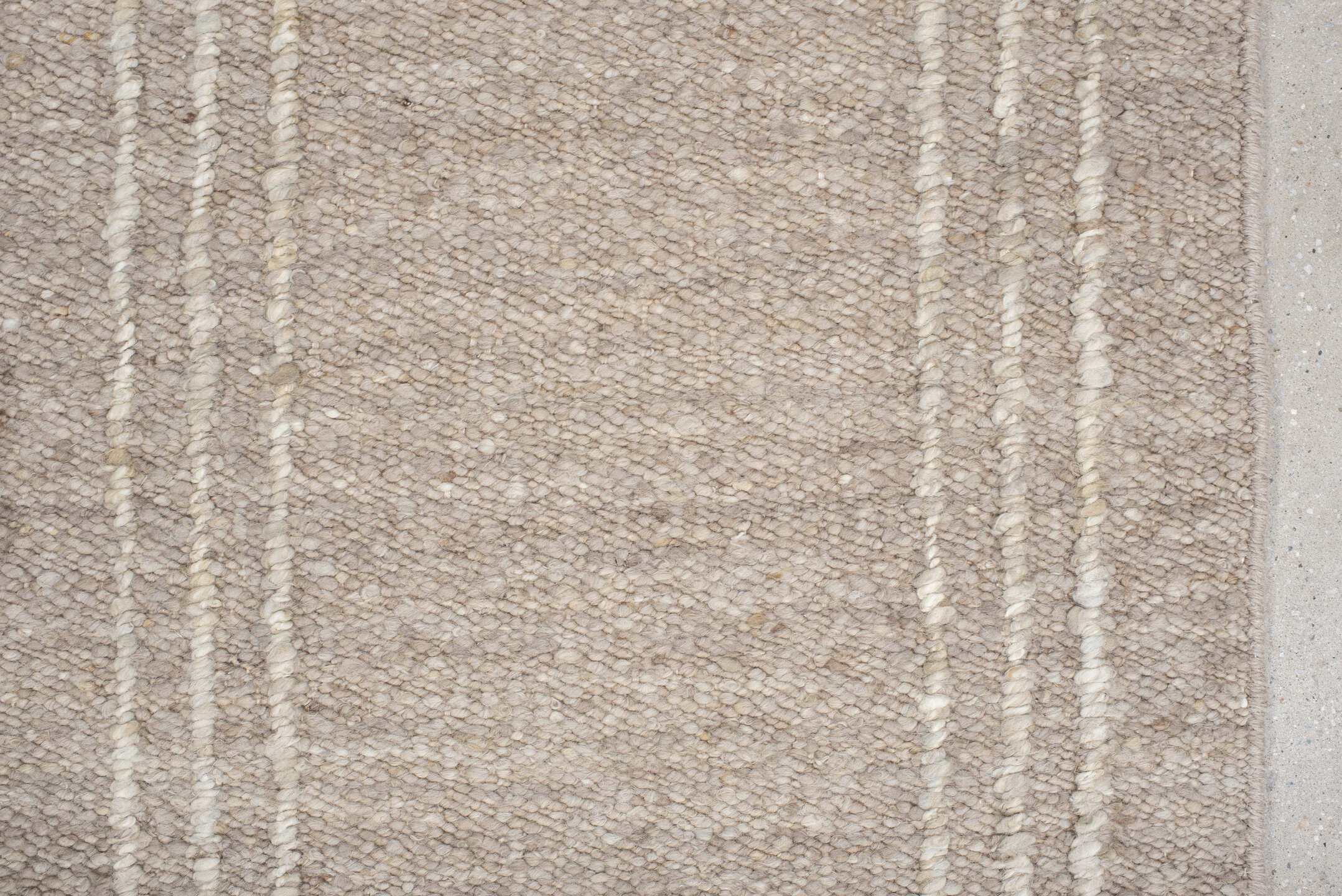 6' x 9' one-of-a-kind handmade vintage Flatweave medium size rug. Color palette: taupe, ivory, beige, cream, gray