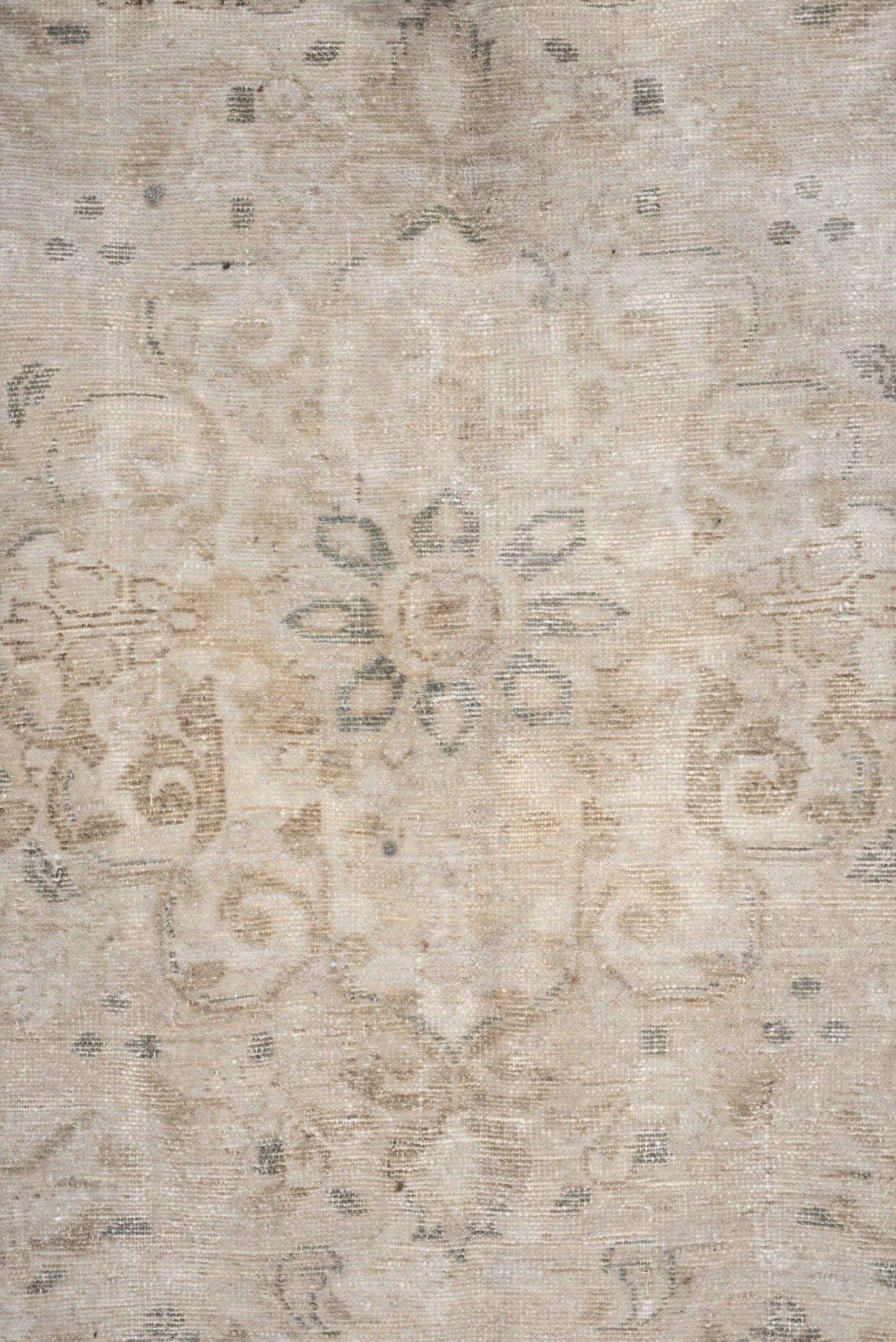 5' x 7' one-of-a-kind handmade vintage Hamadan medium size rug. Color palette: ivory, beige, taupe, sand, pale blue, greige