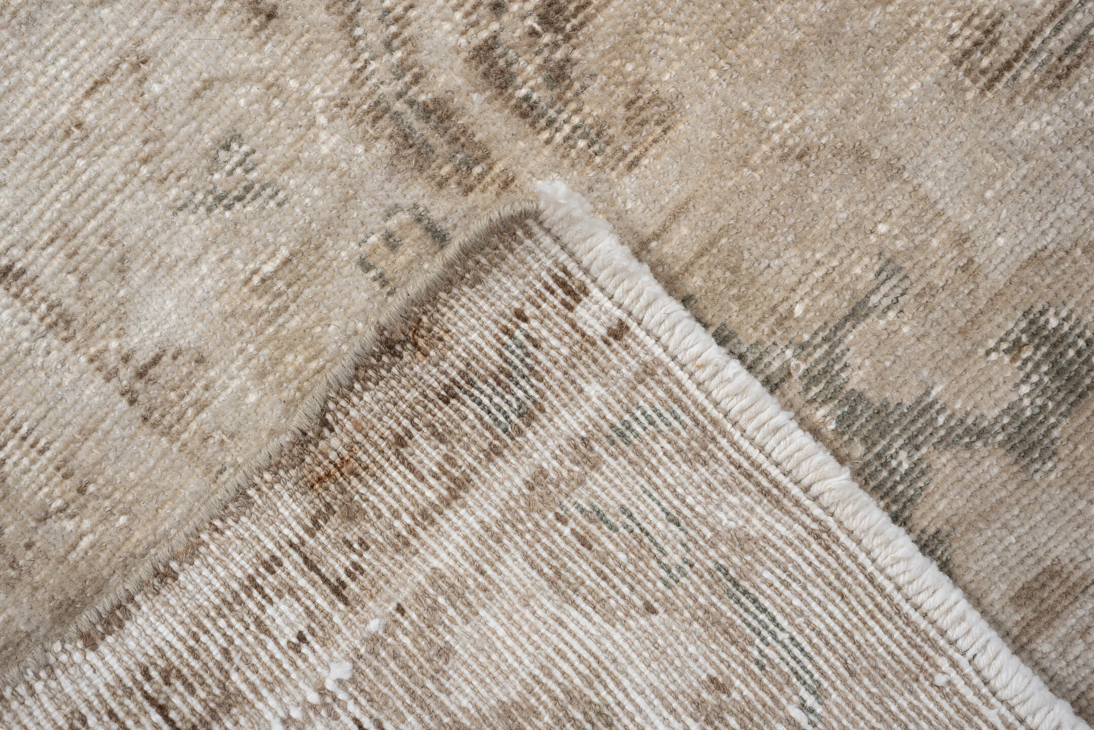 5' x 7' one-of-a-kind handmade vintage Hamadan medium size rug. Color palette: ivory, beige, taupe, sand, pale blue, greige