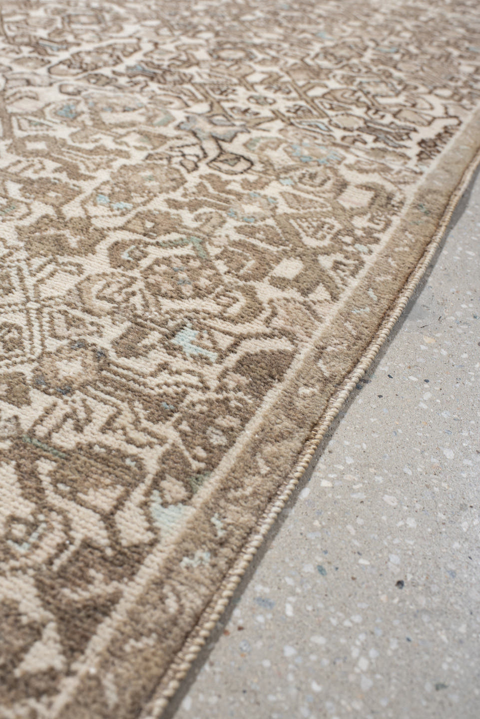 2' x 10' one-of-a-kind handmade antique Hamadan runner rug. Color palette: ivory, taupe, camel, beige, pale blue, brown