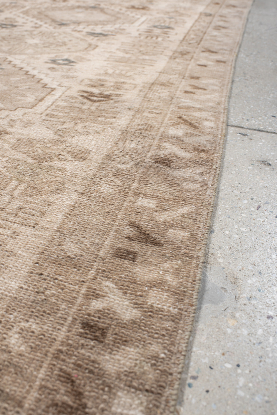 3' x 9' one-of-a-kind handmade antique Hamadan runner rug. Color palette: beige, ivory, taupe, camel, brown, sage, charcoal