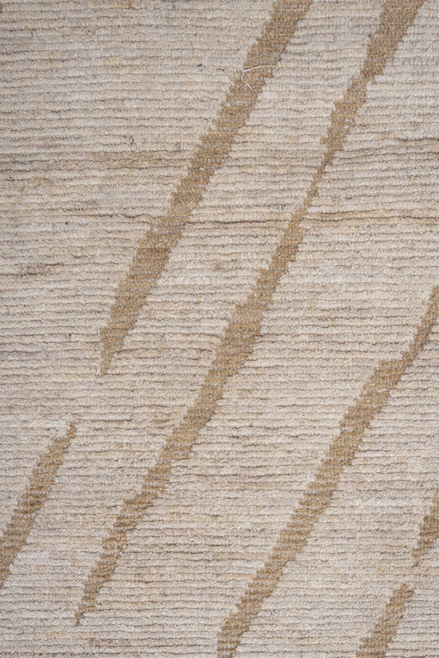 9' x 12' one-of-a-kind handmade vintage Tulu large size rug. Color palette: cream, camel, ivory, beige