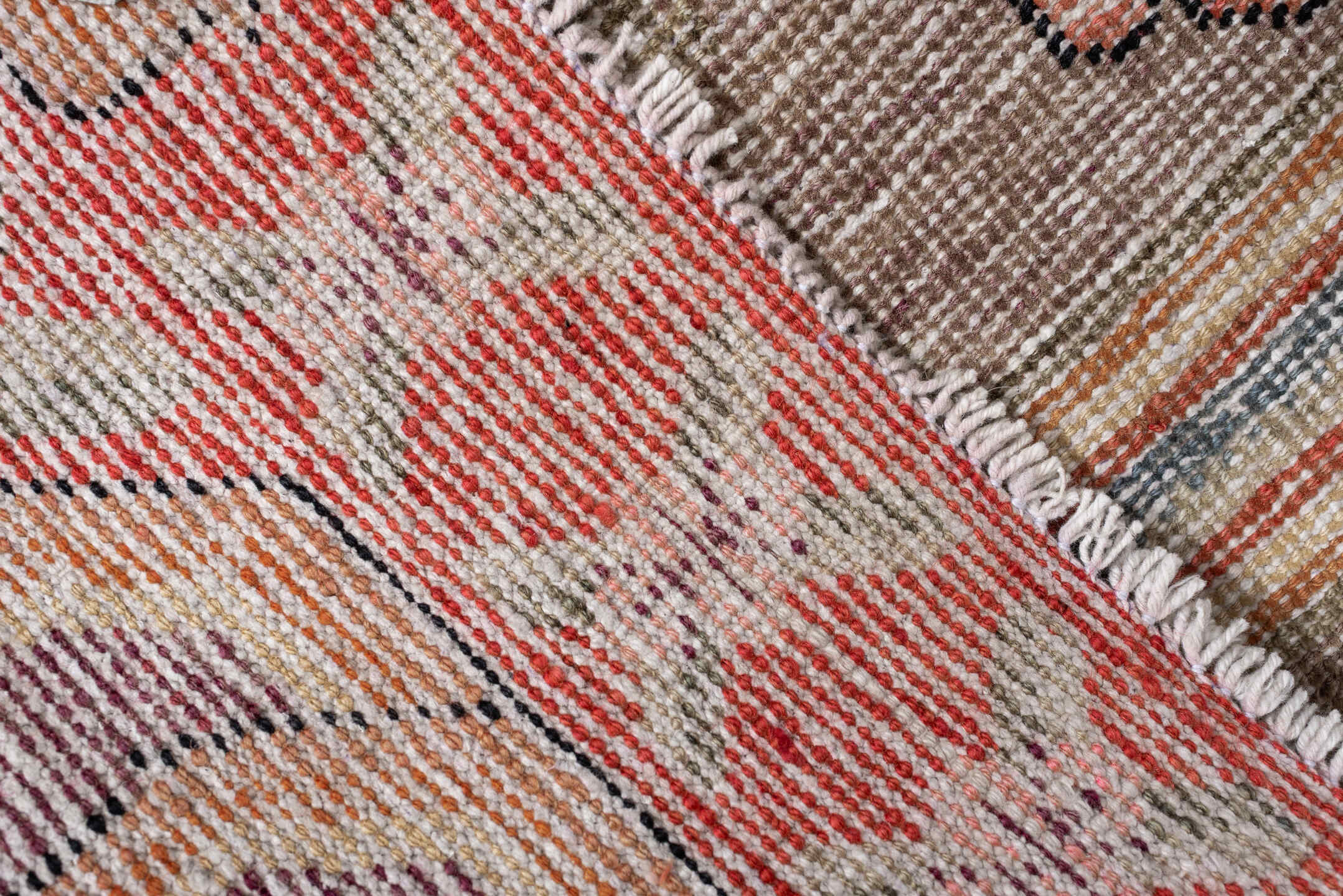 5' x 8' one-of-a-kind handmade vintage Khotan medium size rug. Color palette: terra cotta, ivory, taupe, slate, blush, camel
