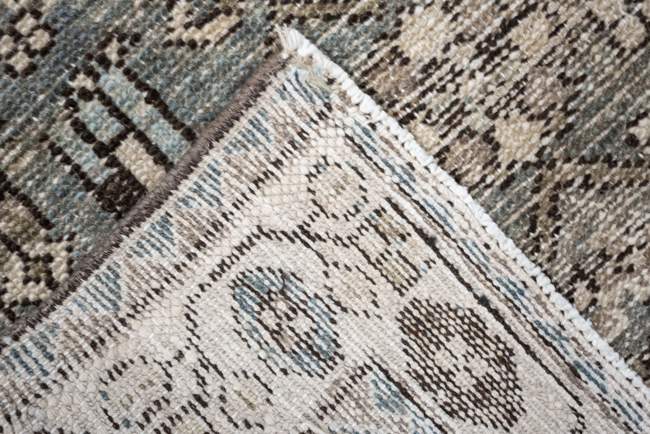 4' x 6' one-of-a-kind handmade antique Hamadan small size rug. Color palette: ivory, sky blue, charcoal, taupe, slate, cream