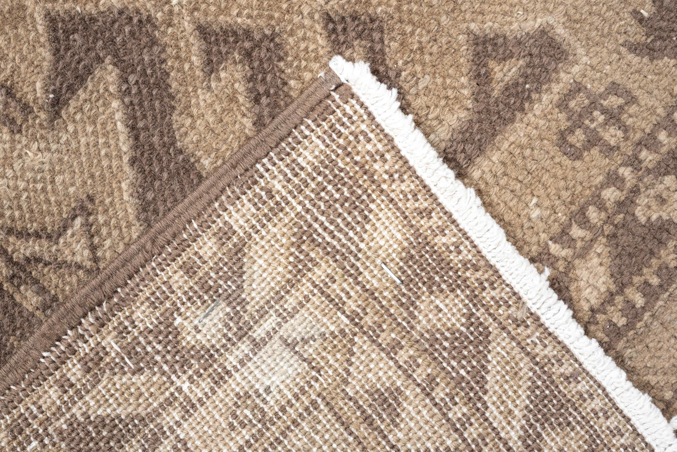 3' x 14' one-of-a-kind handmade vintage NW Persian runner rug. Color palette: taupe, camel, brown, ivory, greige, beige