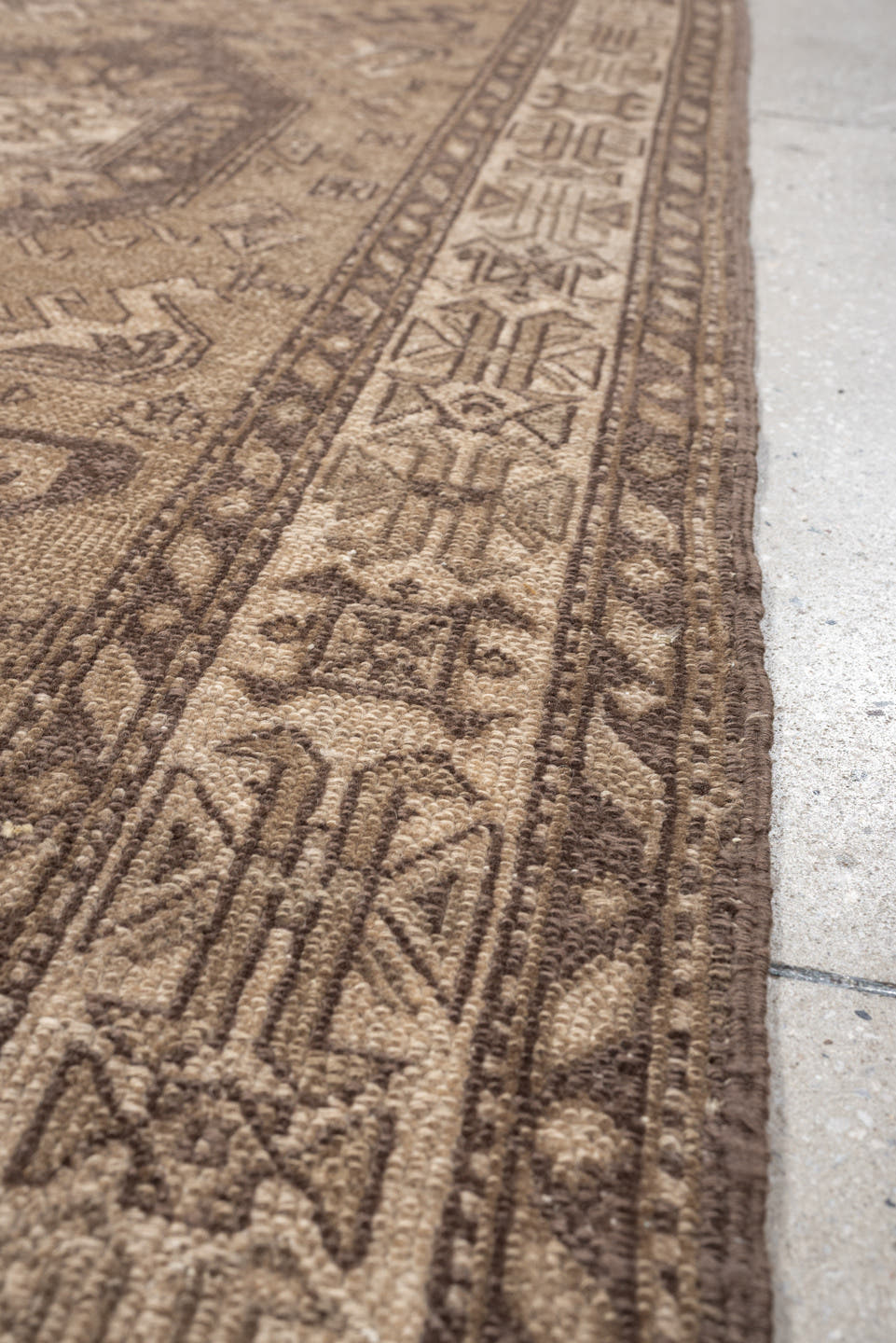 3' x 14' one-of-a-kind handmade vintage NW Persian runner rug. Color palette: taupe, camel, brown, ivory, greige, beige