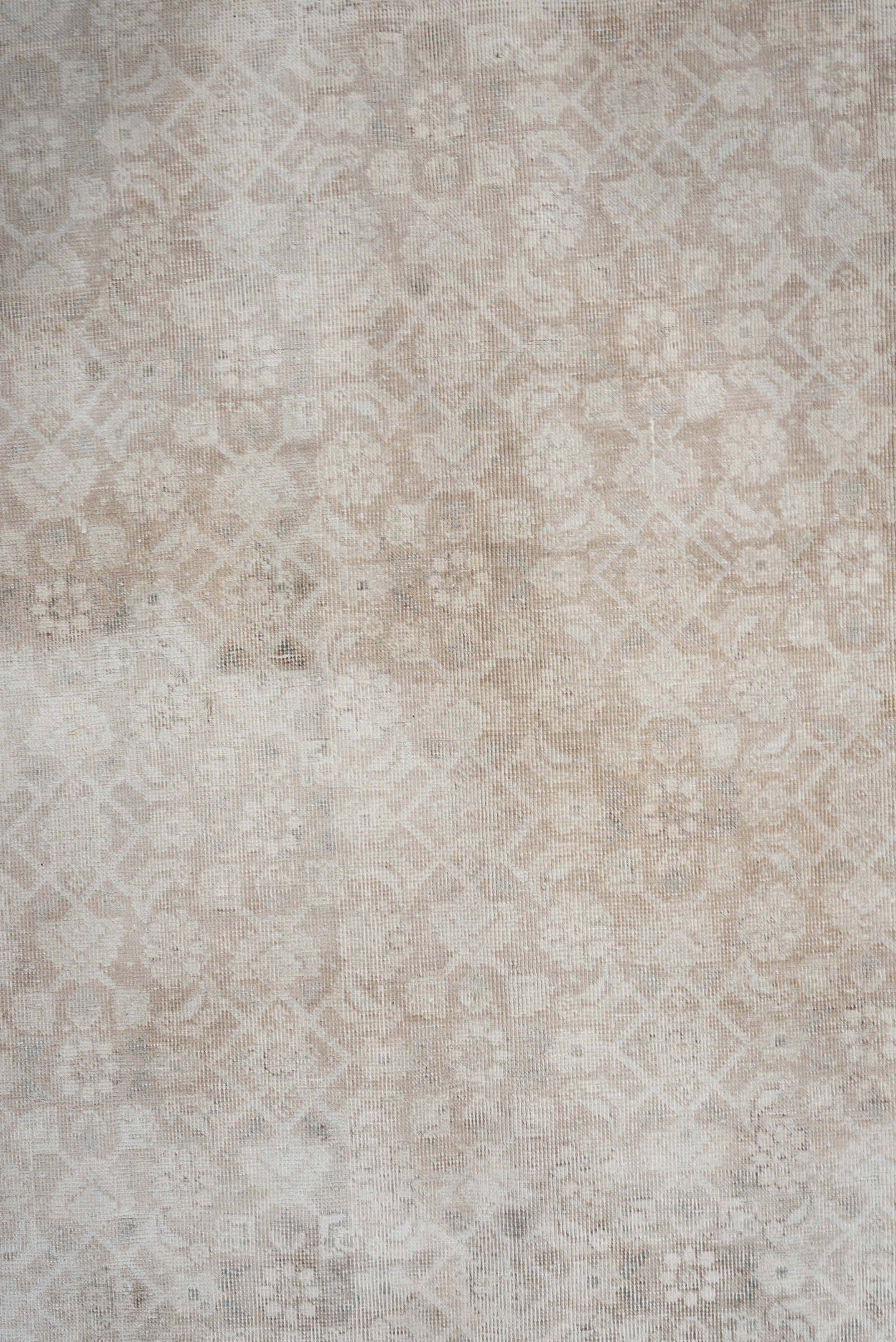 9' x 5' one-of-a-kind handmade vintage Tabriz rug. Color palette: ivory, taupe, beige, pale blue, cream, sand, light gray