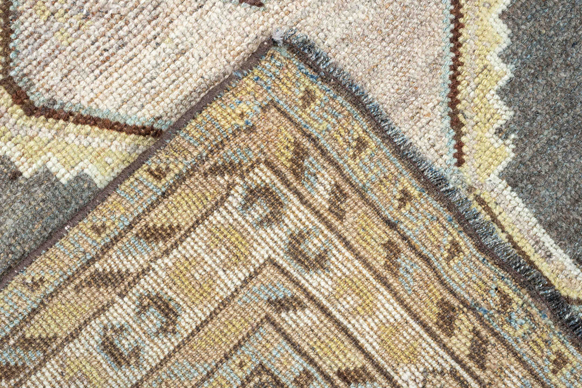 5' x 7' one-of-a-kind handmade antique Malayer medium size rug. Color palette: slate, ivory, taupe, pale blush, charcoal