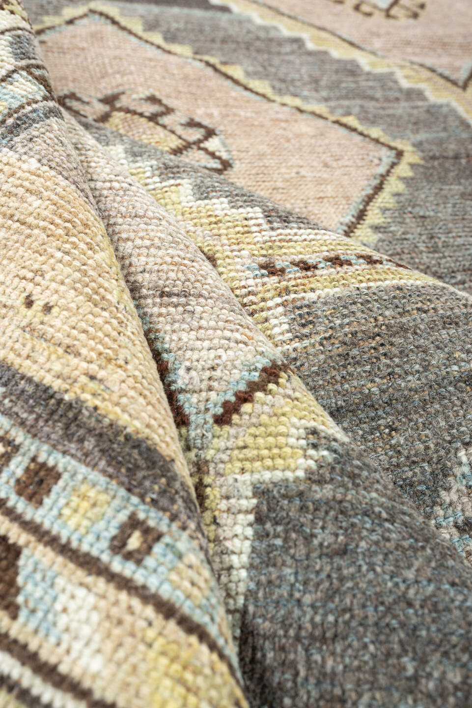 5' x 7' one-of-a-kind handmade antique Malayer medium size rug. Color palette: slate, ivory, taupe, pale blush, charcoal