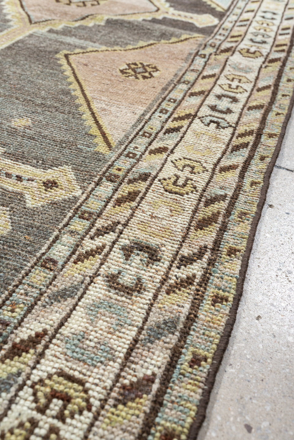 5' x 7' one-of-a-kind handmade antique Malayer medium size rug. Color palette: slate, ivory, taupe, pale blush, charcoal