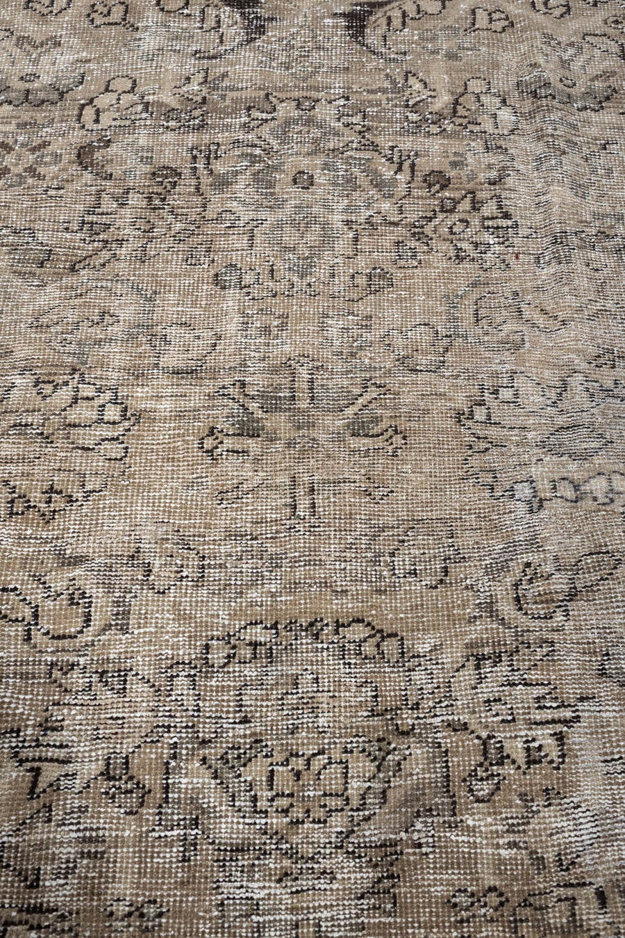8' x 11' one-of-a-kind handmade antique Mahal large size rug. Color palette: taupe, ivory, charcoal, beige, gray, camel