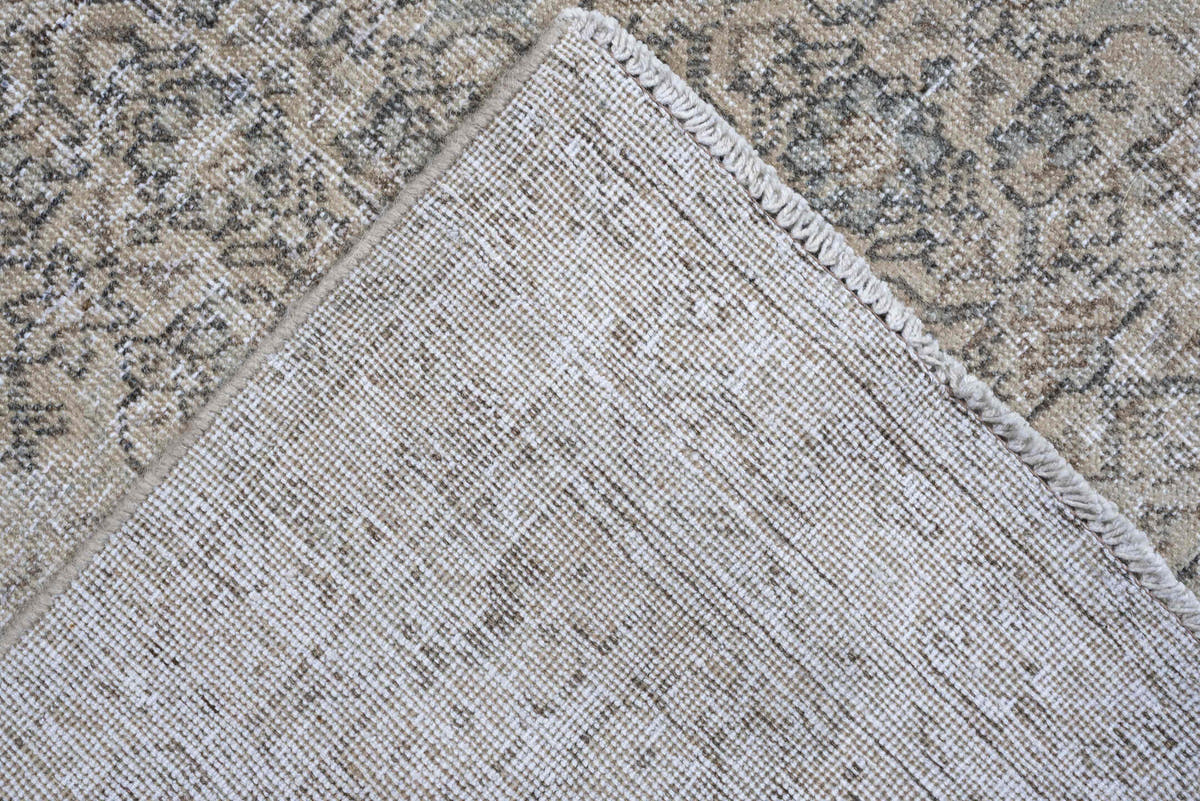 8' x 10' one-of-a-kind handmade antique Tabriz large size rug. Color palette: ivory, taupe, charcoal, gray, beige, cream