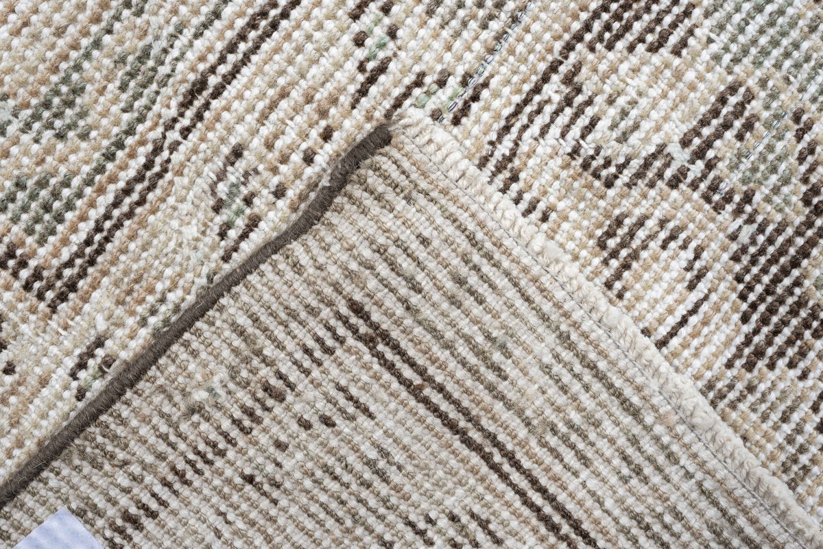10' x 12' one-of-a-kind handmade antique Mahal large size rug. Color palette: ivory, taupe, blue gray, charcoal, beige, sage