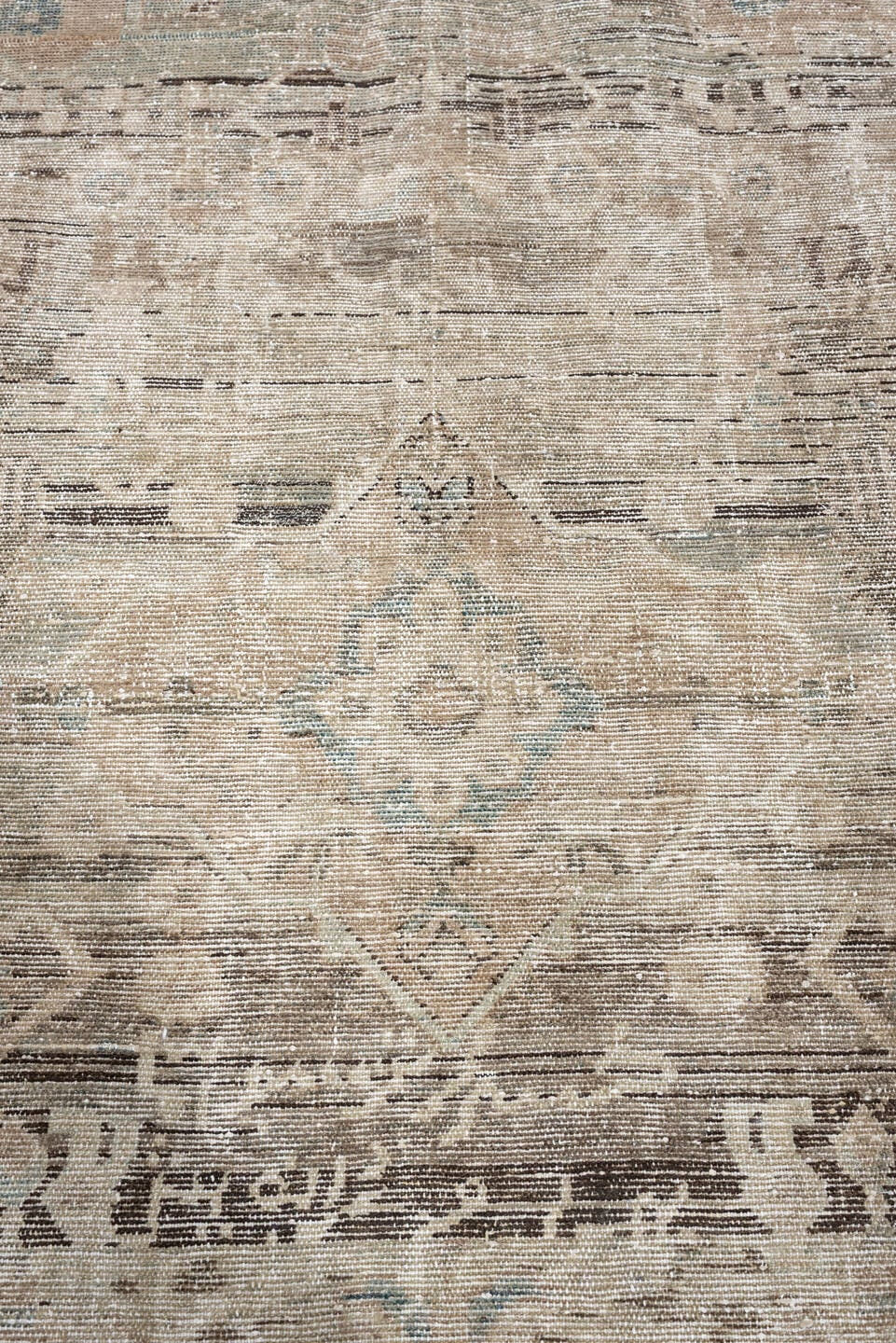 4' x 6' one-of-a-kind handmade antique Hamadan small size rug. Color palette: ivory, taupe, beige, blue gray, charcoal