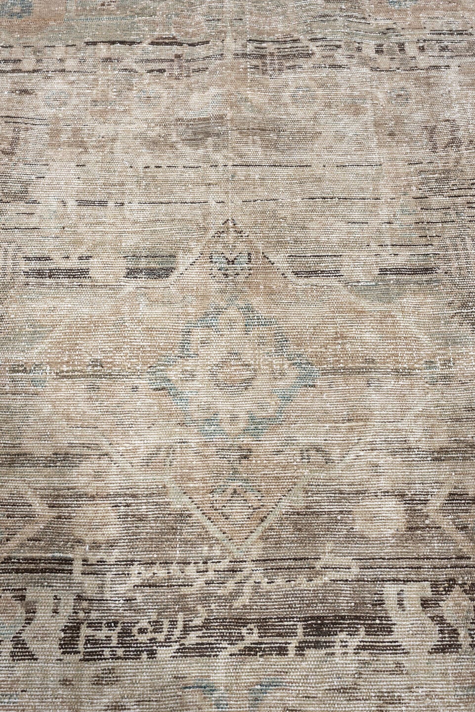 4' x 6' one-of-a-kind handmade antique Hamadan small size rug. Color palette: ivory, taupe, beige, blue gray, charcoal
