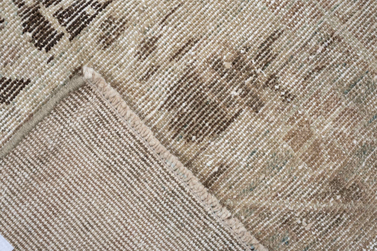 4' x 6' one-of-a-kind handmade antique Hamadan small size rug. Color palette: ivory, taupe, beige, blue gray, charcoal