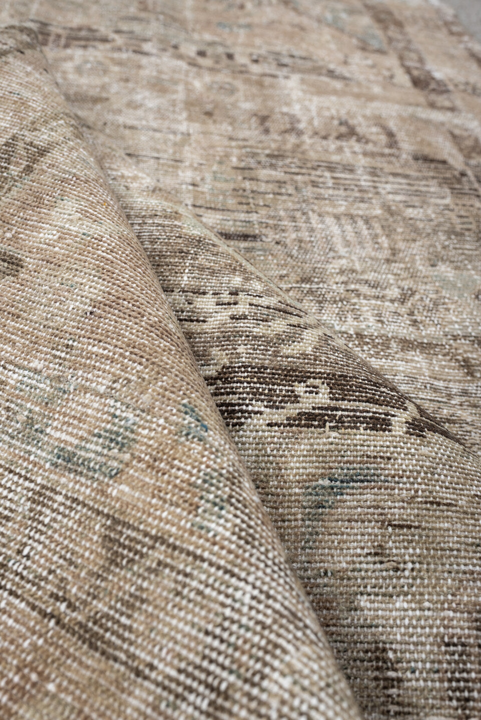 4' x 6' one-of-a-kind handmade antique Hamadan small size rug. Color palette: ivory, taupe, beige, blue gray, charcoal