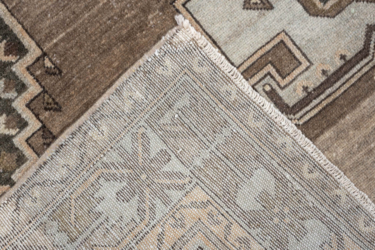 4' x 7' one-of-a-kind handmade antique Hamadan rug. Color palette: taupe, ivory, brown, powder blue, camel, charcoal, cream