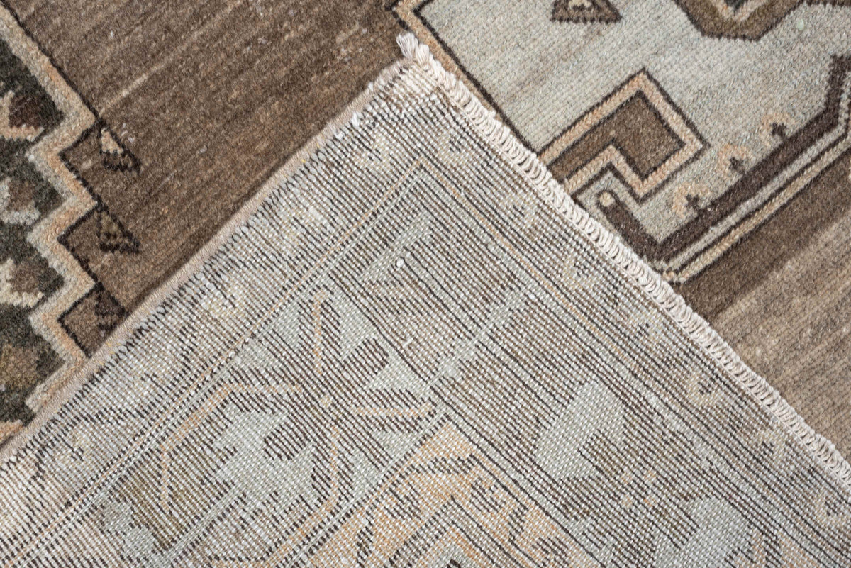 4' x 7' one-of-a-kind handmade antique Hamadan rug. Color palette: taupe, ivory, brown, powder blue, camel, charcoal, cream