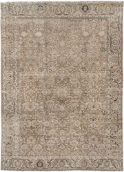 8' x 11' one-of-a-kind handmade antique Hamadan large size rug. Color palette: taupe, ivory, beige, charcoal, camel, sage