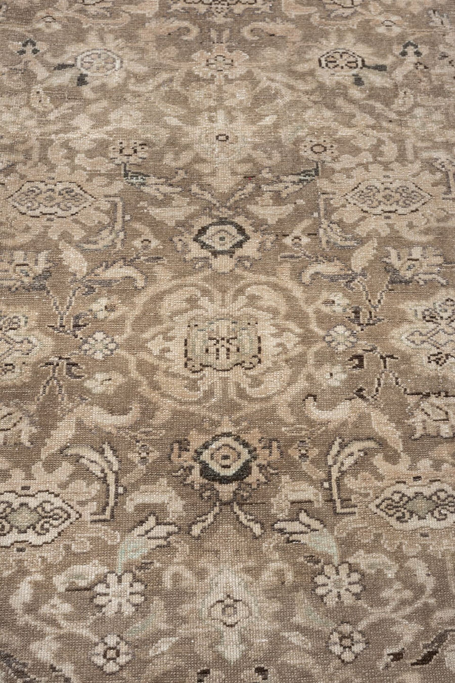 8' x 11' one-of-a-kind handmade antique Hamadan large size rug. Color palette: taupe, ivory, beige, charcoal, camel, sage