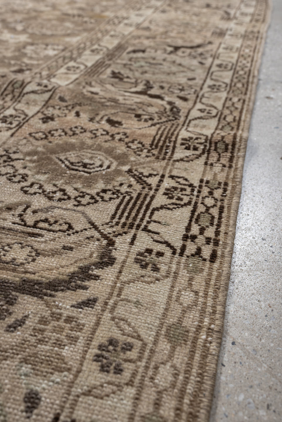 8' x 11' one-of-a-kind handmade antique Hamadan large size rug. Color palette: taupe, ivory, beige, charcoal, camel, sage