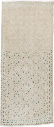 2' x 4' one-of-a-kind handmade antique Sivas small size rug. Color palette: ivory, cream, sage, taupe, beige, green, gray