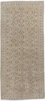 2' x 4' one-of-a-kind handmade antique Sivas small size rug. Color palette: taupe, sage, ivory, beige, gray, green