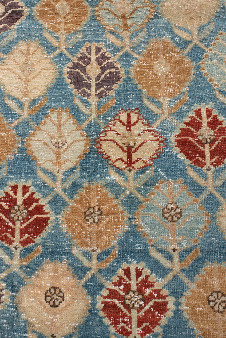 4' x 10' one-of-a-kind handmade antique Tabriz runner rug. Color palette: turquoise, ivory, camel, burgundy, charcoal, taupe