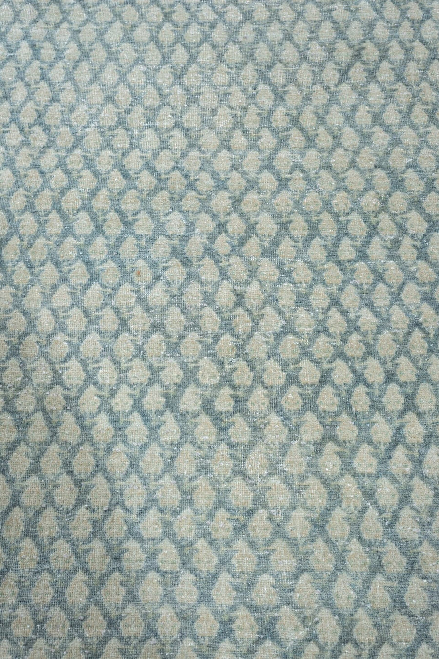 8' x 12' one-of-a-kind handmade antique Mir large size rug. Color palette: blue gray, ivory, pale sage, taupe, charcoal