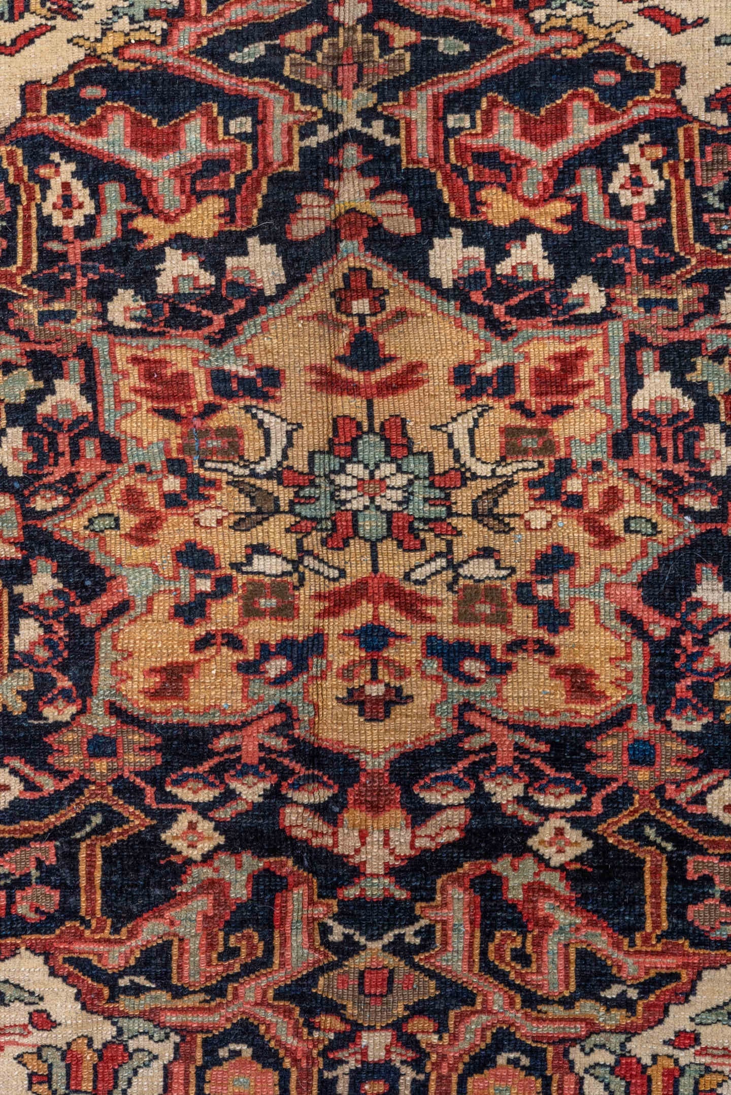 4' x 6' one-of-a-kind handmade vintage Far.Sarouk rug. Color palette: ivory, rose, crimson, burgundy, coral, taupe, charcoal