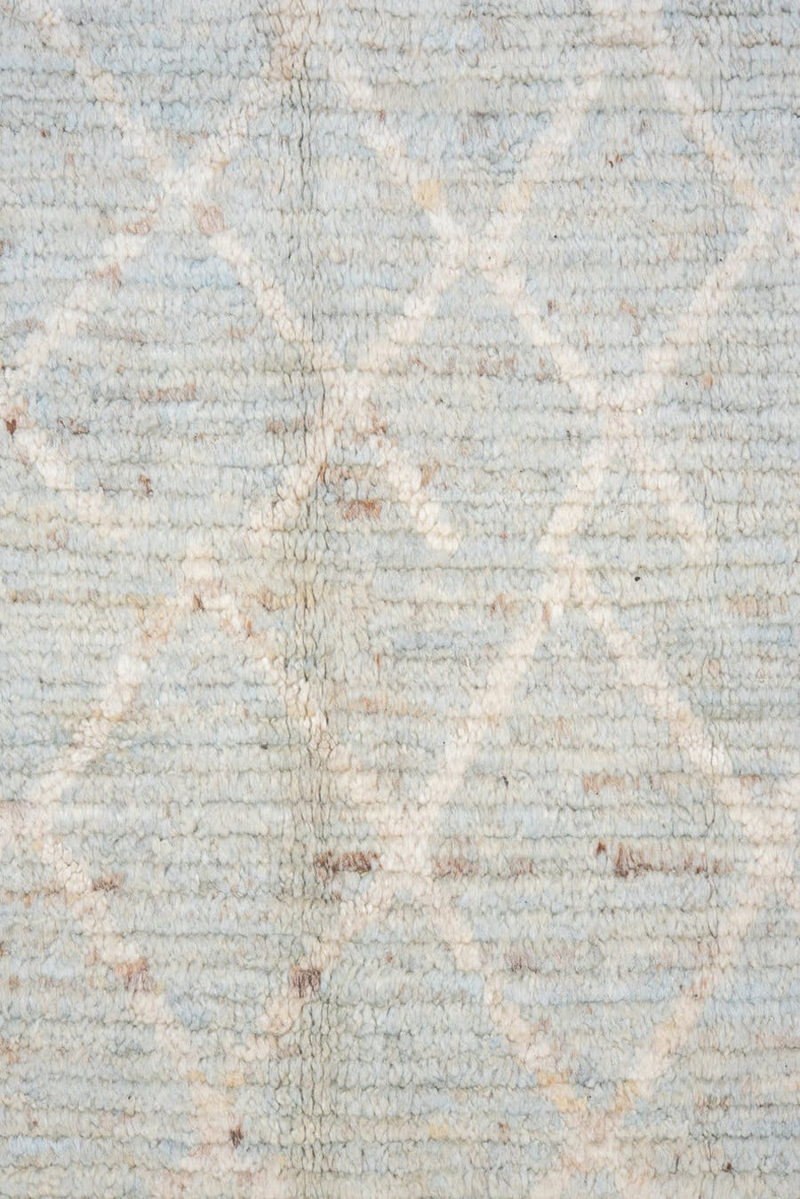8' x 11' one-of-a-kind handmade vintage Tulu large size rug. Color palette: pale blue, ivory, taupe, beige, light gray