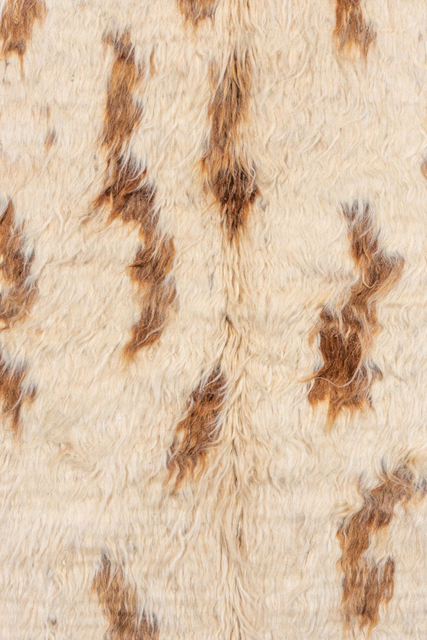 5' x 8' one-of-a-kind handmade vintage Moroccan medium size rug. Color palette: ivory, camel, brown, cream, beige