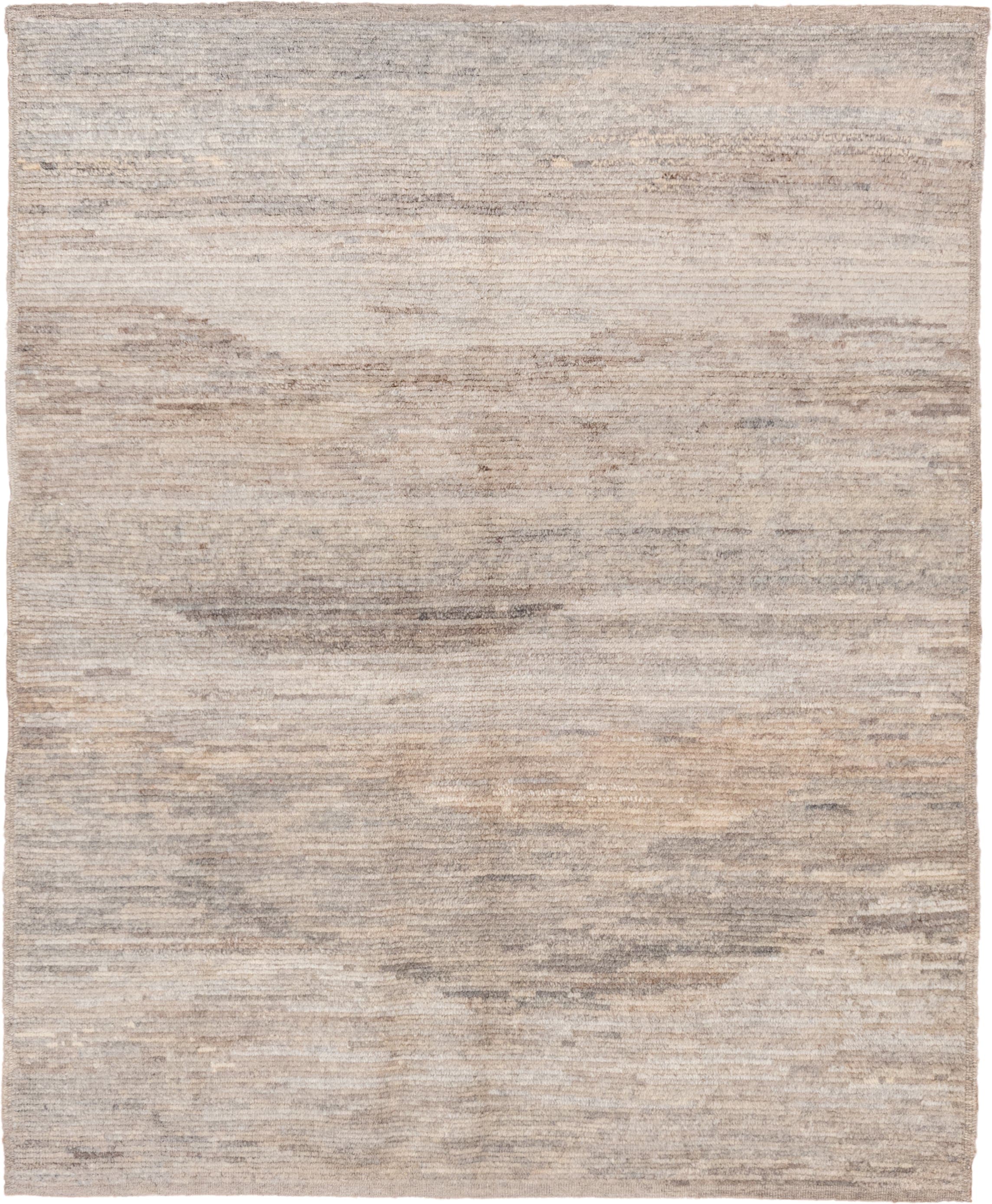 5' x 6' one-of-a-kind handmade vintage Tulu rug. Color palette: ivory, taupe, beige, gray, cream